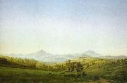 Caspar David Friedrich Bohemian Landscape with the Milesovka France oil painting artist